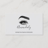 Makeup Artist Lash Friseur Logo QR CODE Grau Schwa Visitenkarte (Vorderseite)
