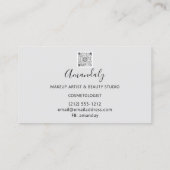 Makeup Artist Lash Friseur Logo QR CODE Rahmen Visitenkarte (Rückseite)