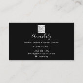 Makeup Artist Lash Friseur Logo QR CODE Red Black Visitenkarte (Rückseite)
