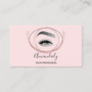 Makeup Artist Lash Friseur Logo QR CODE Rosa Rose Visitenkarte