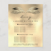 Makeup Artist Lash Glitzer 2 Seiten Preisliste Gol (Vorne)