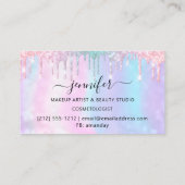 Makeup Artist Lash Hair Nail Holograph Tropfens VI Visitenkarte (Rückseite)