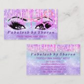 Makeup Artist Lash Holograph Unicorn Pink Scheren Visitenkarte (Vorne/Hinten)