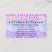 Makeup Artist Lash Holograph Unicorn Pink Scheren Visitenkarte (Rückseite)