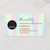Makeup Artist Lash Nail Custom Logo Holograph Visitenkarte (Rückseite)