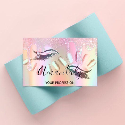 Makeup Artist Lash Nails Custom Logo Tropfen Visitenkarte