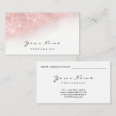 Makeup Artist Lash Pink Glitzer Weiß Terminkarte (Vorne/Hinten)