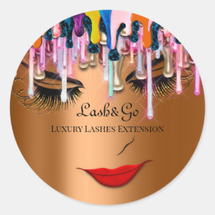 Makeup Artist Lash Produkt Tropfen Red Lip Rose Go Runder Aufkleber