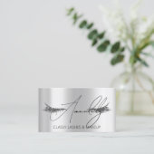 Makeup Artist Lash QR LOGO Microblade Silver Spark Visitenkarte (Stehend Vorderseite)
