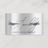 Makeup Artist Lash QR LOGO Microblade Silver Spark Visitenkarte (Vorderseite)