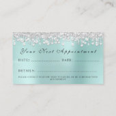 Makeup Artist Lash Silver Tropfens Eventplaner Bla Terminkarte (Rückseite)