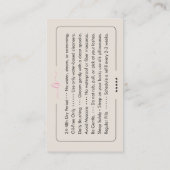 Makeup Artist Lash Tech Pink Sand Aftercare Visitenkarte (Rückseite)