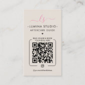 Makeup Artist Lash Tech Pink Sand Aftercare Visitenkarte (Vorderseite)