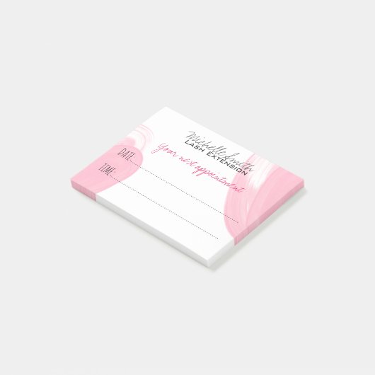 Makeup Artist Lash Verlängerung nächsten Termin Post-it Klebezettel (angewinkelt)