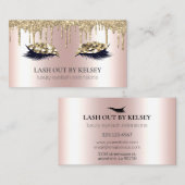 Makeup Artist Lashes 14k Gold Glitzer Lids + Tropf Visitenkarte (Vorne/Hinten)