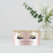 Makeup Artist Lashes 14k Gold Glitzer Lids + Tropf Visitenkarte (Stehend Vorderseite)