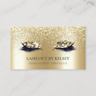 Makeup Artist Lashes 14k Gold Ombre Glitzer Staub Visitenkarte