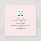 Makeup Artist Lashes Beauty Beautique Logo Rose Quadratische Visitenkarte (Rückseite)