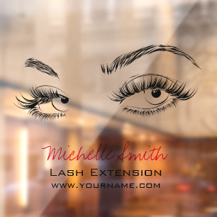 Makeup Artist Lashes braun Schwarz und Weiß einfac Fensteraufkleber