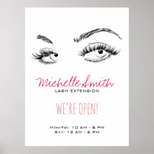 Makeup Artist Lashes braun Schwarz und Weiß einfac Poster