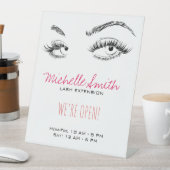 Makeup Artist Lashes braun Schwarz und Weiß einfac Sockelschild (In Situ)