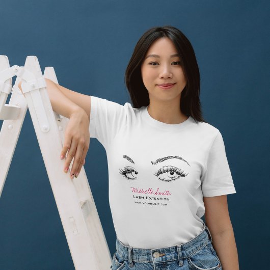 Makeup Artist Lashes braun Schwarz und Weiß einfac T-Shirt