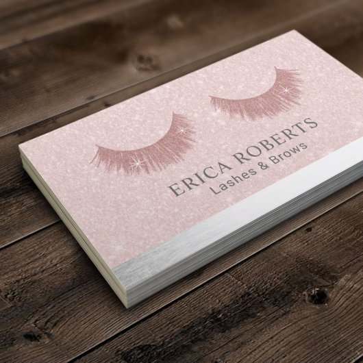 Makeup Artist Lashes & Brow Salon Blush Rose Gold Visitenkarte
