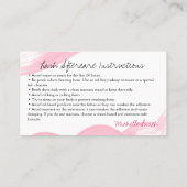 Makeup Artist Lashes Brows Aftercare Instructions Terminkarte (Rückseite)