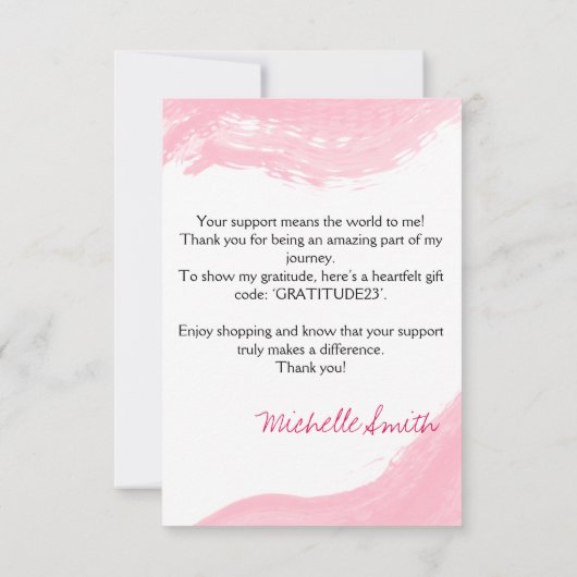 Makeup Artist Lashes Brows Pink Danke (Rückseite)