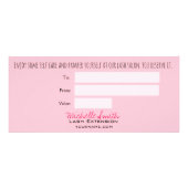 Makeup Artist Lashes Brows Pink Gift Voucher Werbekarte (Hinten)