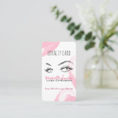 Makeup Artist Lashes Brows Pink Loyalty Card Terminkarte (Stehend Vorderseite)