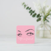 Makeup Artist Lashes Brows Pink Refer a Friend Terminkarte (Stehend Vorderseite)
