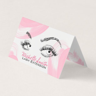 Makeup Artist Lashes Brows Pink Termin Card Visitenkarten