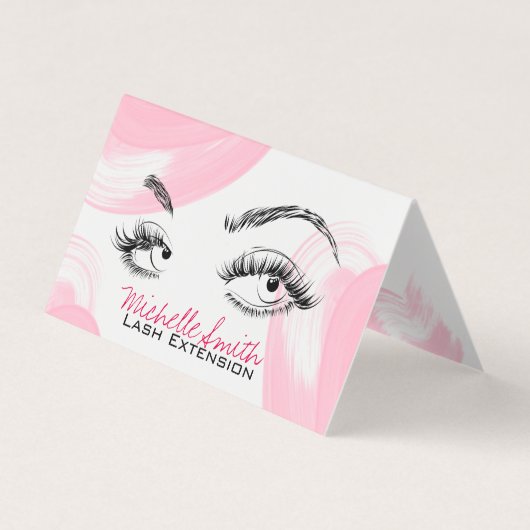 Makeup Artist Lashes Brows Pink Termin Card Visitenkarten (Vorderseite)