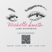 Makeup Artist Lashes Brows Schwarz-weiß QR Code Fensteraufkleber (Blatt)