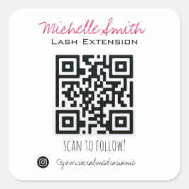 Makeup Artist Lashes Brows Schwarz-weiß Qr Code Quadratischer Aufkleber