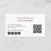 Makeup Artist Lashes Brows Schwarz-weiß Qr Code Visitenkarte (Rückseite)