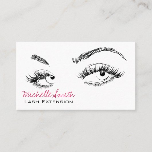 Makeup Artist Lashes Brows Schwarz-weiß Qr Code Visitenkarte (Vorderseite)