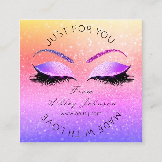 Makeup Artist Lashes Buagie Dall Classy Quadratische Visitenkarte (Vorderseite)