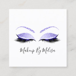 Makeup Artist Lashes Erweiterung Blush Indygo Blau Quadratische Visitenkarte