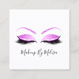 Makeup Artist Lashes Erweiterung Blush Pink Fuchsi Quadratische Visitenkarte