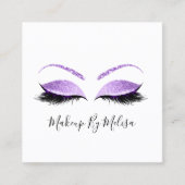 Makeup Artist Lashes Extension Lila Violet Quadratische Visitenkarte (Vorderseite)