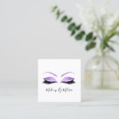 Makeup Artist Lashes Extension Lila Violet Quadratische Visitenkarte (Stehend Vorderseite)