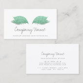 Makeup Artist Lashes Extension Mint Green Gray Terminkarte (Vorne/Hinten)