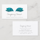 Makeup Artist Lashes Extension Ocean White Blue Terminkarte (Vorne/Hinten)