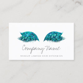 Makeup Artist Lashes Extension Ocean White Blue Terminkarte