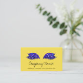 Makeup Artist Lashes Extension Royal Blue Yellow Terminkarte (Stehend Vorderseite)