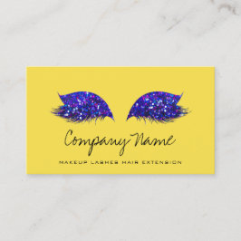 Makeup Artist Lashes Extension Royal Blue Yellow Terminkarte
