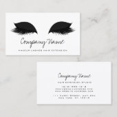 Makeup Artist Lashes Extension Schwarz-weiß Terminkarte (Vorne/Hinten)
