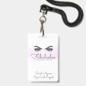 Makeup Artist Lashes Eyes Extensions Brows Ausweis (Vorderseite mit Lanyard)